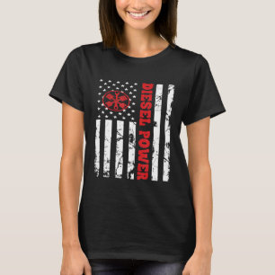 Camiseta Bandera estadounidense de potencia diésel mecánico