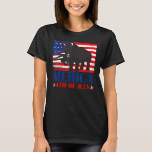 Camiseta Bandera estadounidense de rinocerontes patrióticos