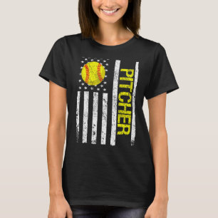 Camiseta Bandera estadounidense de Softball Pitcher