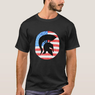 Camiseta Bandera Estadounidense De Soldado Esparta Gladiado