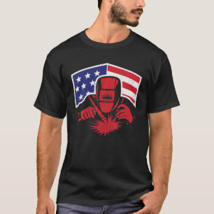 Camiseta Bandera estadounidense de soldadura EEUU Patriotic