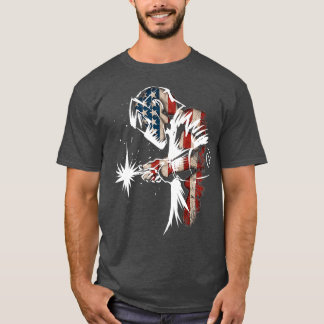 Camiseta Bandera estadounidense de soldadura Regalo de gale