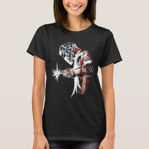 Camiseta Bandera estadounidense de soldadura Regalo de gale