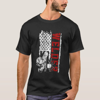 Camiseta Bandera estadounidense de soldadura vintage patrió
