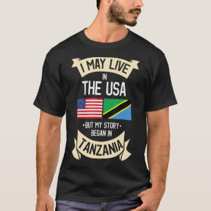 Camiseta Bandera estadounidense de Tanzania usa raíces tanz