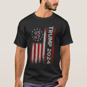 Camiseta Bandera estadounidense de Trump 2024