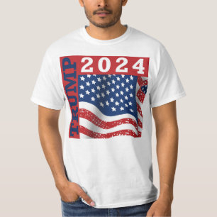 Camiseta Bandera estadounidense de Trump 2024