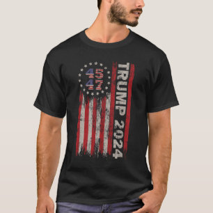 Camiseta Bandera estadounidense de Trump 2024