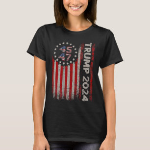 Camiseta Bandera estadounidense de Trump 2024
