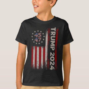 Camiseta Bandera estadounidense de Trump 2024 (atrás) 1