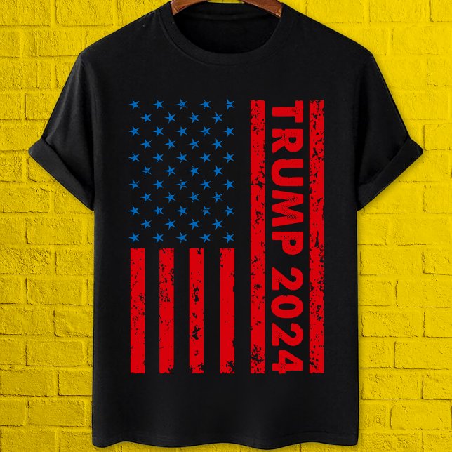 Camiseta Bandera estadounidense de Trump 2024 Pro anti Bide (Subido por el creador)