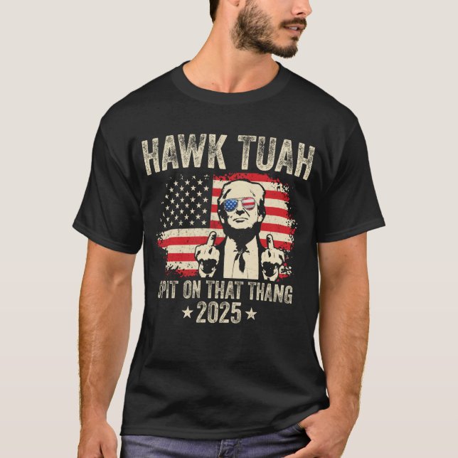 Camiseta Bandera estadounidense de Trump 2025 en el dedo me (Anverso)