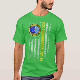 Camiseta Bandera estadounidense de USS Ticonderoga CVA14