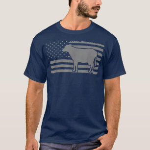 Camiseta Bandera estadounidense de vaca con aspecto patriót
