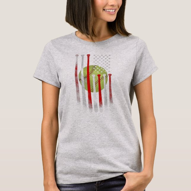 Camiseta Bandera estadounidense de vintage Bandera de Softb (Anverso)