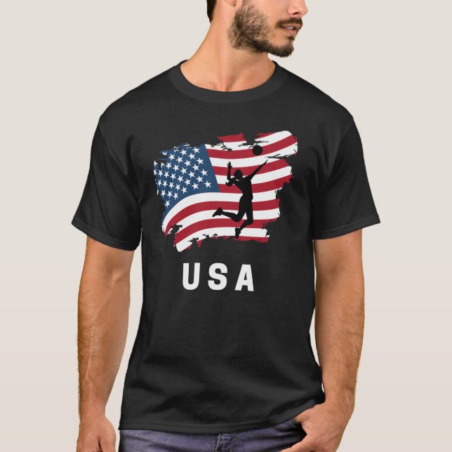 Camiseta Bandera estadounidense de voleibol (Anverso)