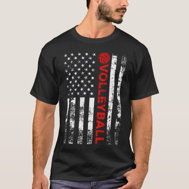Camiseta Bandera Estadounidense De Voleibol (Anverso)