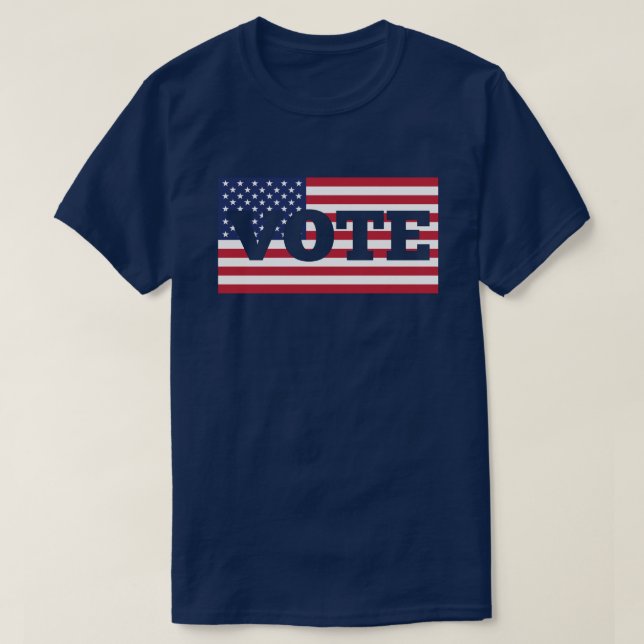 Camiseta Bandera estadounidense de voto (Diseño del anverso)