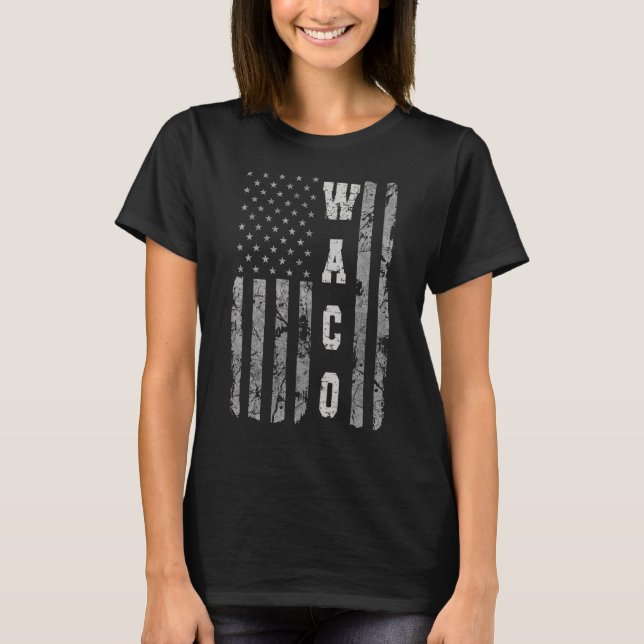 Camiseta Bandera estadounidense de Waco Texas (Anverso)