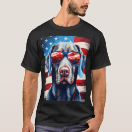Camiseta Bandera estadounidense de Weimaraner 4 de julio