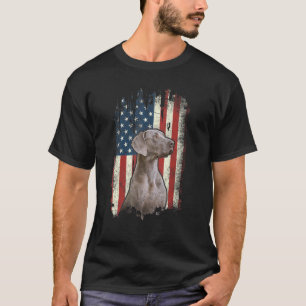 Camiseta Bandera estadounidense de Weimaraner con problemas