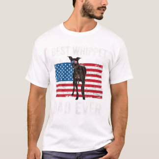 Camiseta Bandera estadounidense de Whipet Dad
