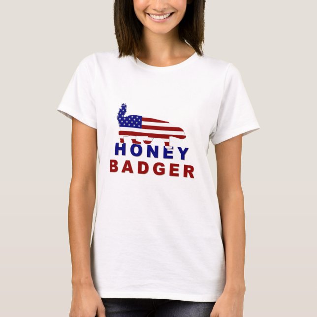 Camiseta Bandera estadounidense del batidor de miel (Anverso)