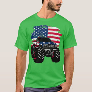 Camiseta Bandera estadounidense del camión de monstruos