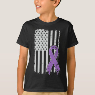 Camiseta Bandera estadounidense del cáncer de páncreas - Co