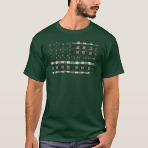 Camiseta Bandera estadounidense del escocés blanco y negro