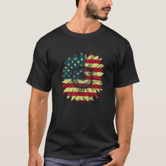 Camiseta Bandera Estadounidense Del Girasol En Problemas 4
