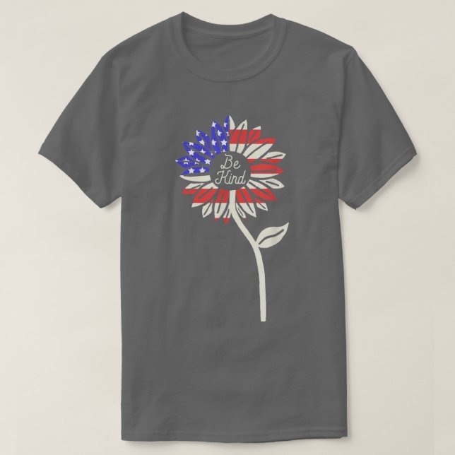 Camiseta Bandera estadounidense del girasol Kind  (Diseño del anverso)