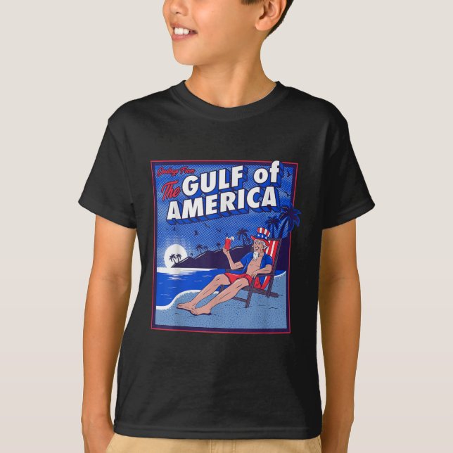 Camiseta Bandera Estadounidense Del Golfo Retro De Estados  (Anverso)