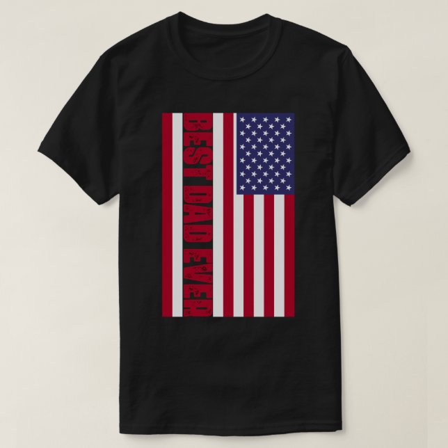 Camiseta Bandera estadounidense del mejor padre patriótico (Diseño del anverso)