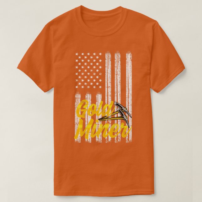 Camiseta Bandera Estadounidense Del Minero De Oro 4 De Juli (Diseño del anverso)