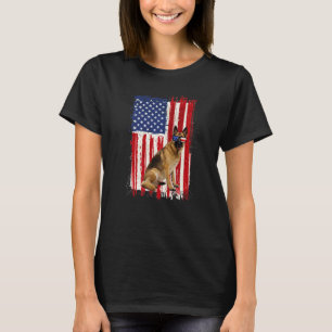 Camiseta Bandera estadounidense del Pastor Alemán 4 J