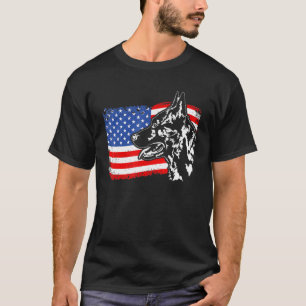 Camiseta Bandera estadounidense del pastor alemán patriótic