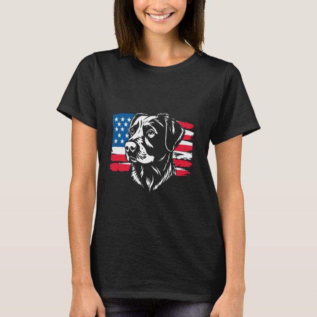 Camiseta Bandera estadounidense del perro (Anverso)