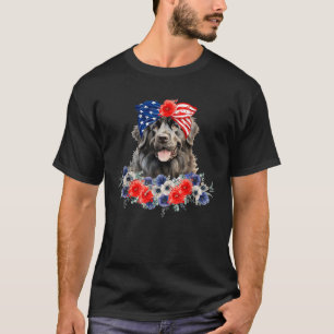 Camiseta Bandera Estadounidense Del Perro De Terranova Band