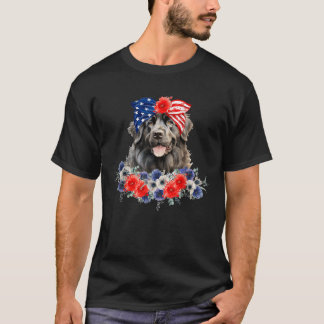Camiseta Bandera Estadounidense Del Perro De Terranova Band