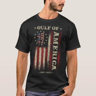 Camiseta Bandera Estadounidense Del Retro Del Golfo De Esta