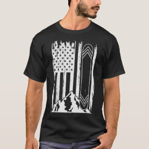 Camiseta Bandera estadounidense del Snowboard en el esquí
