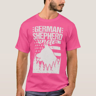 Camiseta Bandera estadounidense del tío pastor alemán