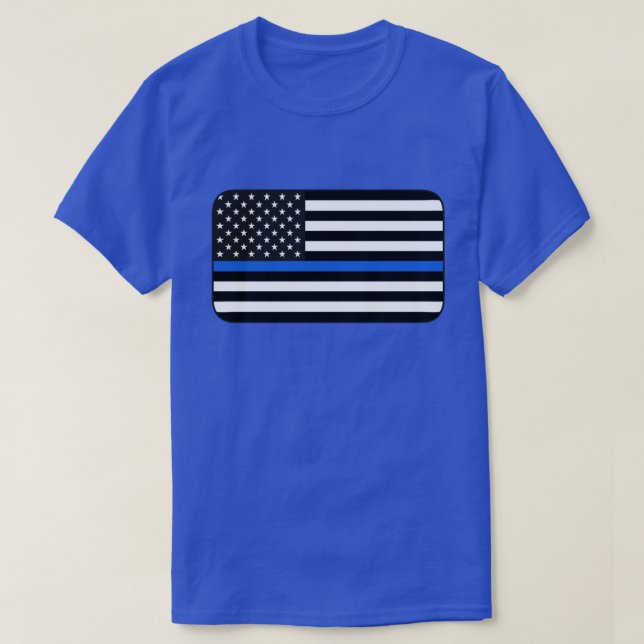 Camiseta Bandera estadounidense delgada de la línea azul (Diseño del anverso)