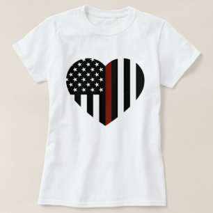 Camiseta Bandera estadounidense delgada de la línea roja