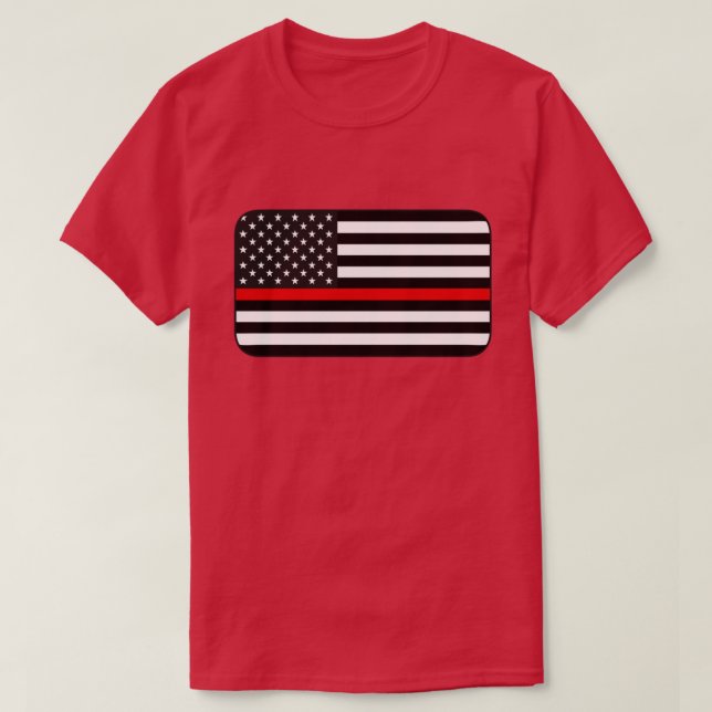 Camiseta Bandera estadounidense delgada de la línea roja (Diseño del anverso)