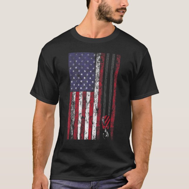 Camiseta Bandera estadounidense delgada de la línea roja em (Anverso)