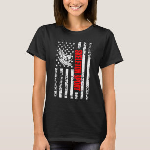 Camiseta Bandera estadounidense deportiva patriótica Skelet