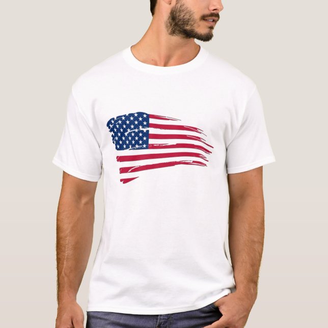 Camiseta Bandera estadounidense desgastada (Anverso)