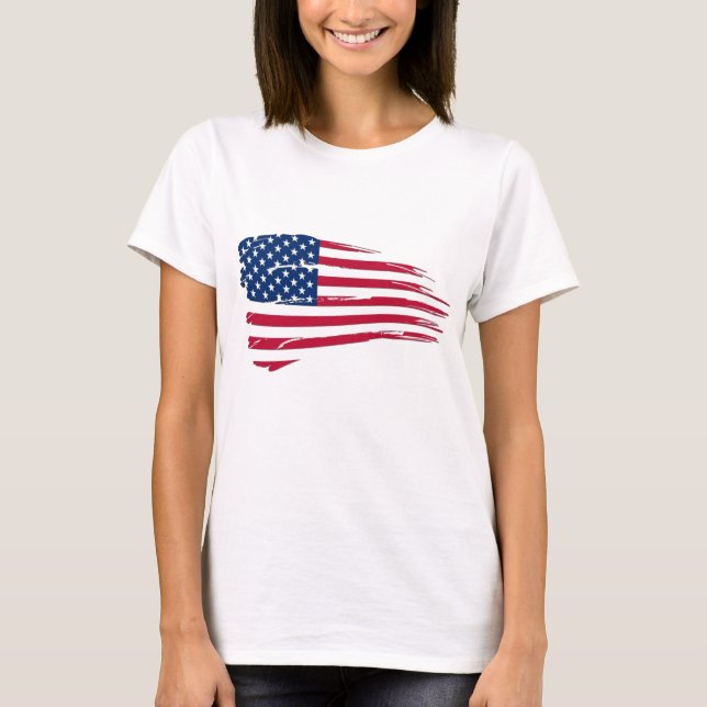 Camiseta Bandera estadounidense desgastada (Anverso)